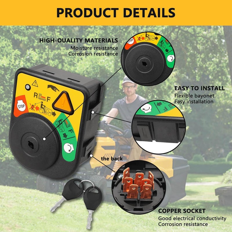 RAMATA 925-06119C 725-13425 Ignition Starter Switch with Key Fit for Cub Cadet Parts XT1-LT42 XT1-LT46 XT2-LX42 JD Troy Bilt TB30R TB42 TB46 MTD Craftsman Riding Lawn Mower Replace 725-04227 725-06119 - Image 4